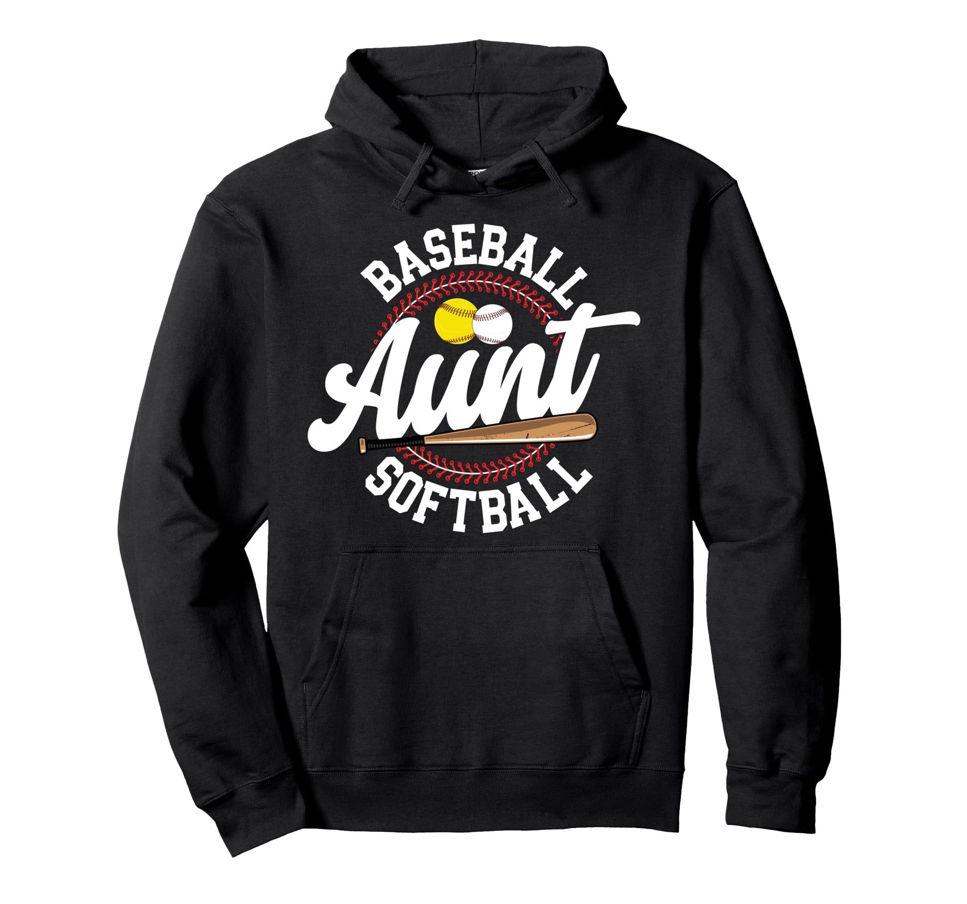 Baseball Softball Aunt Softball Baseball Hoodie - Graphic Print for Adults - T-Shirt, Sweatshirt, Hoodie