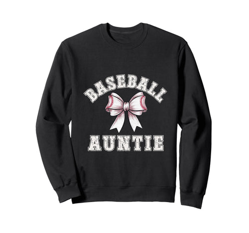 Coquette Baseball Auntie Bow Sweatshirt - Aesthetic Graphic for Adults - T-Shirt, Sweatshirt, Hoodie