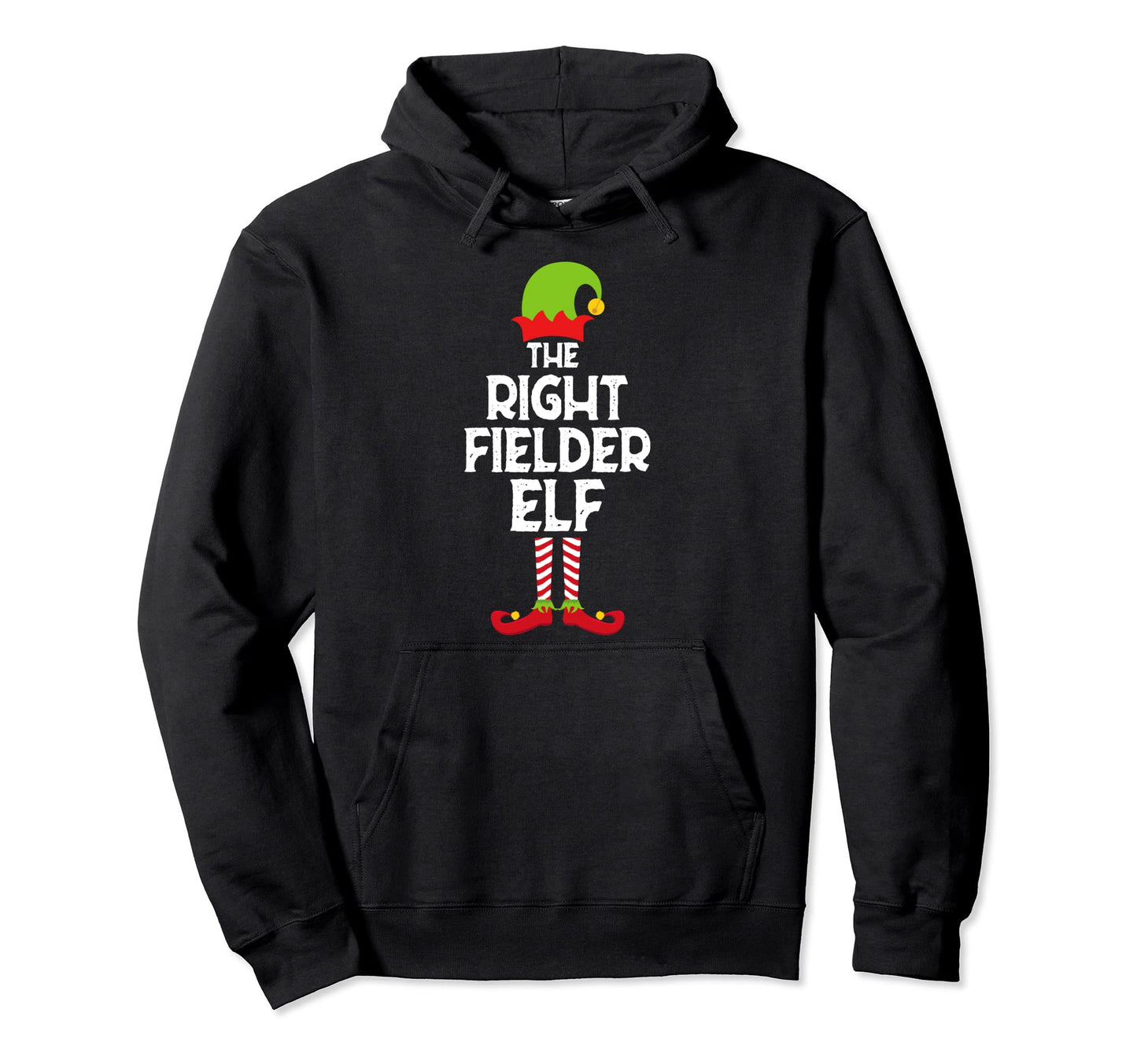 Right Fielder Elf Baseball Matching Hoodie - Fun Novelty Design for Adults - T-Shirt, Sweatshirt, Hoodie