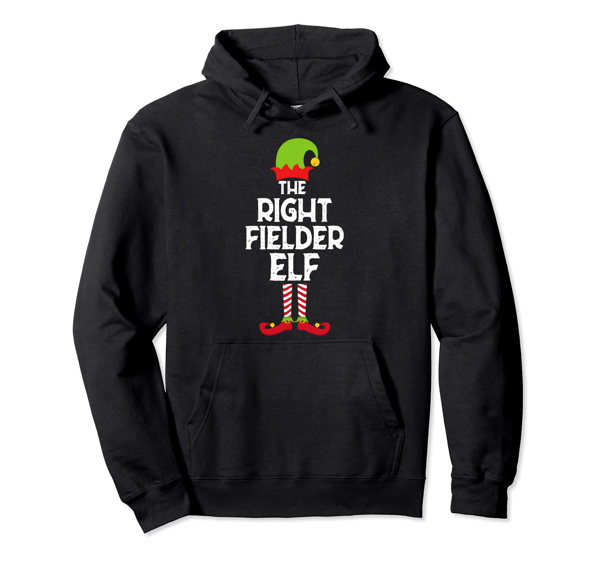 Right Fielder Elf Baseball Matching Hoodie - Fun Novelty Design for Adults - T-Shirt, Sweatshirt, Hoodie
