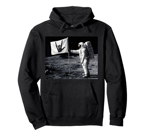 Astronaut Rock Skeleton Moon Landing Hoodie - Custom Art Print Unisex - T-Shirt, Sweatshirt, Hoodie