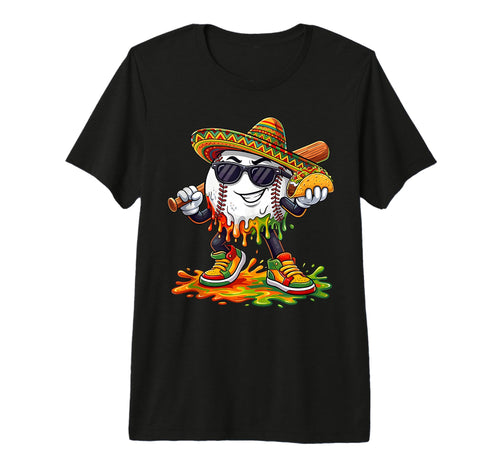 Baseball Cinco De Mayo Taco Ice Cream T-Shirt - Custom Art Print Men Women - T-Shirt, Sweatshirt, Hoodie