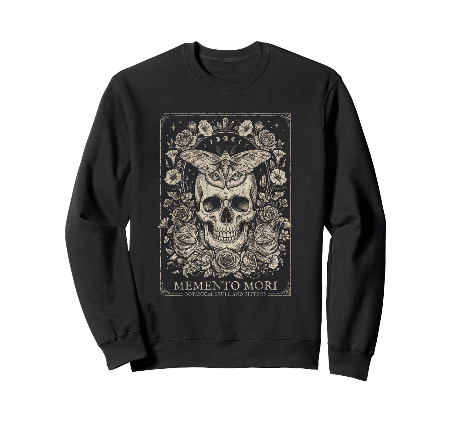 Skull Cat Skeleton Kitty Kitten Sweatshirt - Aesthetic Graphic Men Women - T-Shirt, Sweatshirt, Hoodie