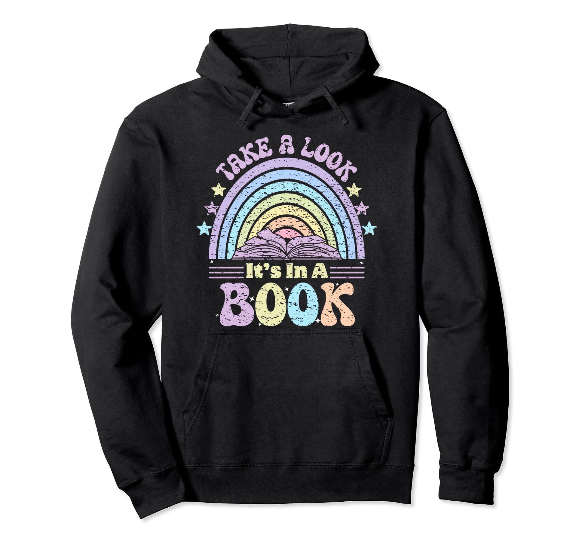 Take Its Book Reading Rainbow Book Hoodie - Fun Novelty Design Men Women - T-Shirt, Sweatshirt, Hoodie