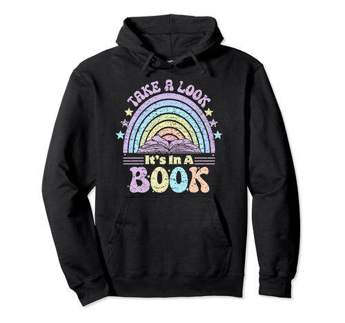 Take Its Book Reading Rainbow Book Hoodie - Fun Novelty Design Men Women - T-Shirt, Sweatshirt, Hoodie