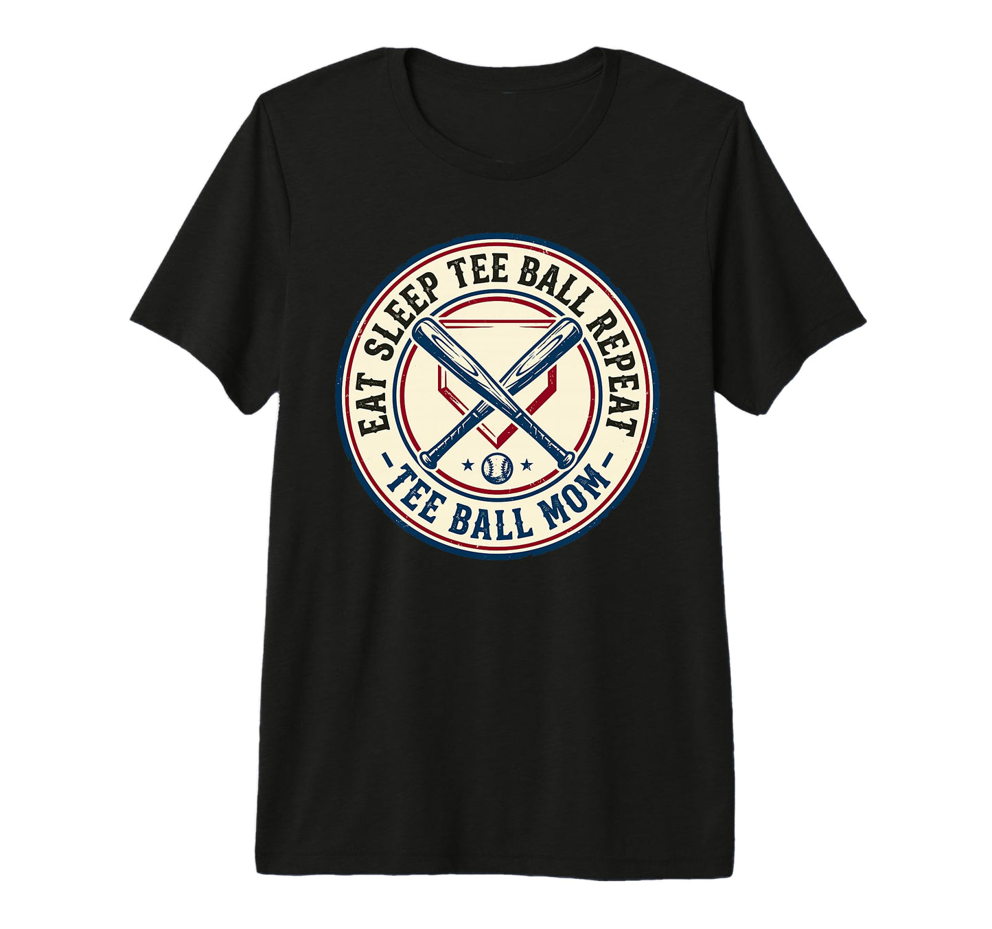 Eat Sleep Ball Repeat Mom Tri Blend T-Shirt - Unique Graphic Unisex - T-Shirt, Sweatshirt, Hoodie
