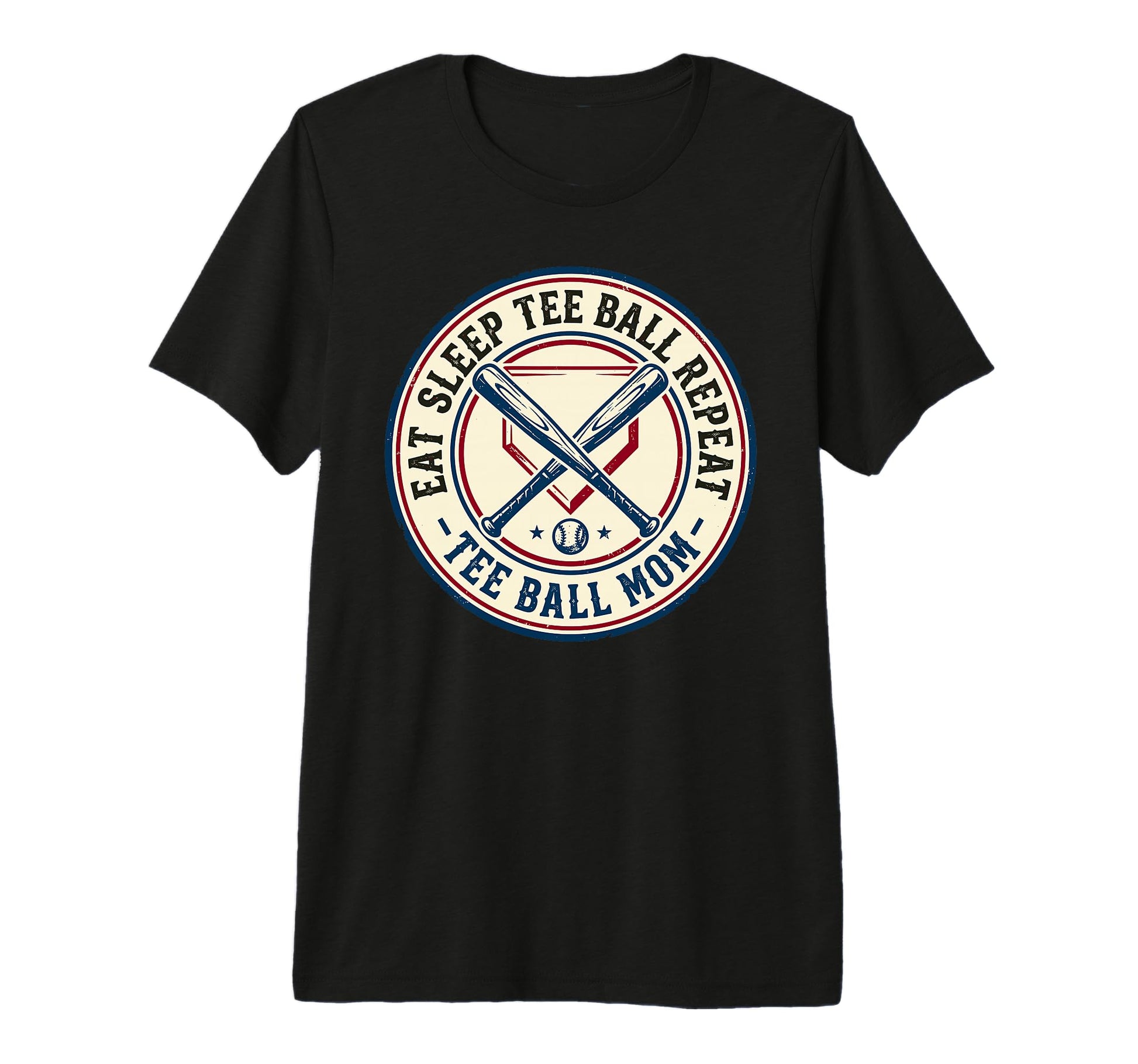 Eat Sleep Ball Repeat Mom Tri Blend T-Shirt - Unique Graphic Unisex - T-Shirt, Sweatshirt, Hoodie