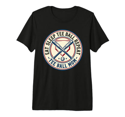 Eat Sleep Ball Repeat Mom Tri Blend T-Shirt - Unique Graphic Unisex - T-Shirt, Sweatshirt, Hoodie