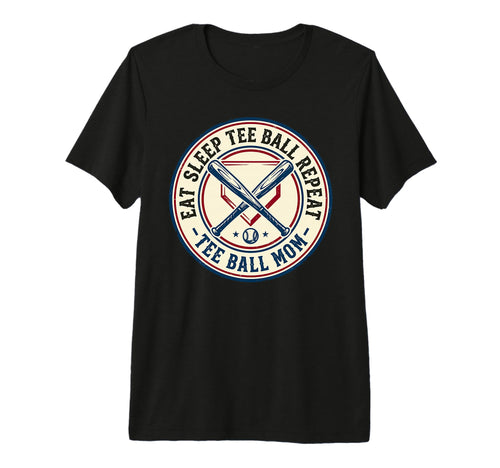 Eat Sleep Ball Repeat Mom Tri Blend T-Shirt - Unique Graphic Unisex - T-Shirt, Sweatshirt, Hoodie