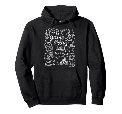 Preppy Football Mom Game Day Hoodie - Graphic Print Unisex - T-Shirt, Sweatshirt, Hoodie