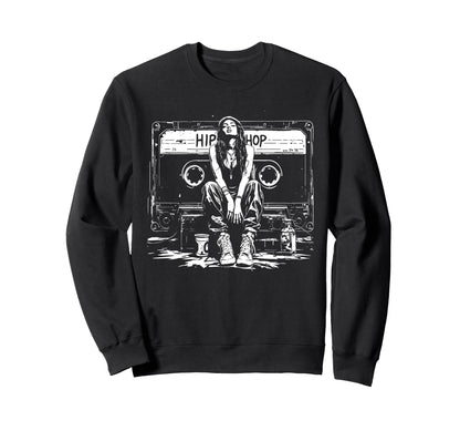 Cassette Tape Hip Hop Graffiti Sweatshirt - Streetwear Style for Adults - T-Shirt, Sweatshirt, Hoodie