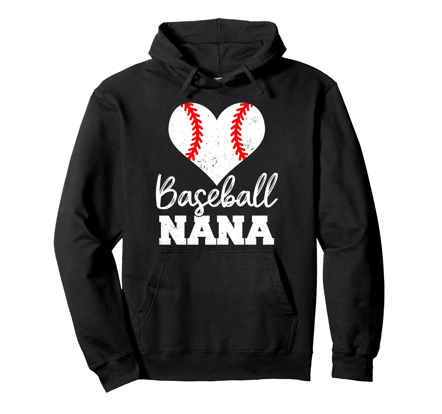 Baseball Nana Heart Funny Heartfelt Love Hoodie - Trendy Graphic Men Women - T-Shirt, Sweatshirt, Hoodie