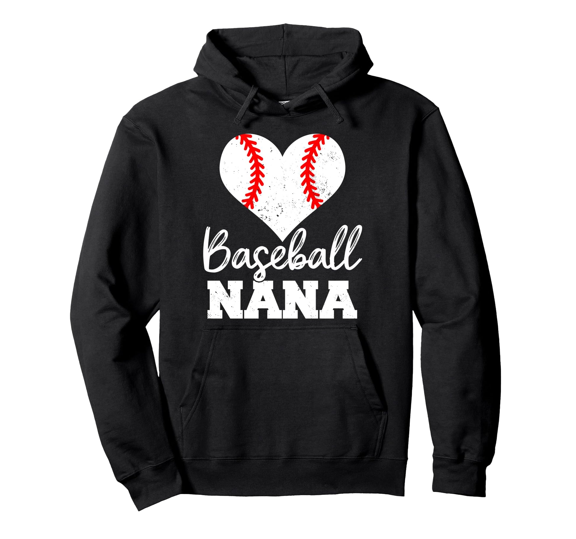 Baseball Nana Heart Funny Heartfelt Love Hoodie - Trendy Graphic Men Women - T-Shirt, Sweatshirt, Hoodie