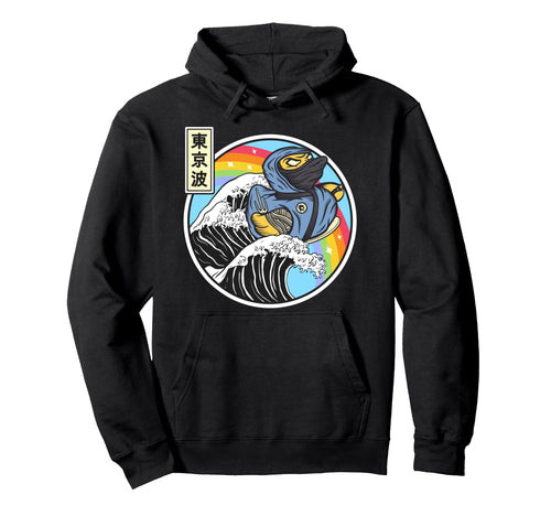 Ninja Rubber Duck Surfing Kanagawa Hoodie - Aesthetic Graphic for Adults - T-Shirt, Sweatshirt, Hoodie