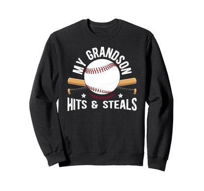 My Grandson Baseball Grandpa Sweatshirt - Aesthetic Graphic Men Women - T-Shirt, Sweatshirt, Hoodie
