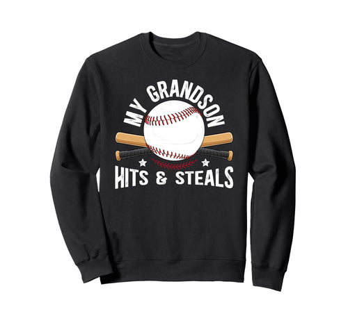My Grandson Baseball Grandpa Sweatshirt - Aesthetic Graphic Men Women - T-Shirt, Sweatshirt, Hoodie