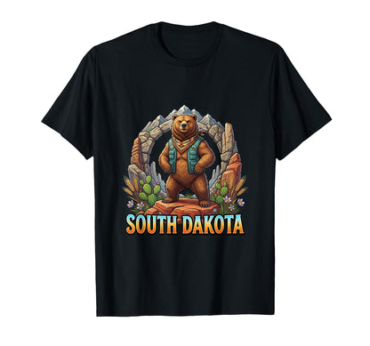 South Dakota Bear Badlands Mountain T-Shirt - Minimalist Print Men Women - T-Shirt, Sweatshirt, Hoodie