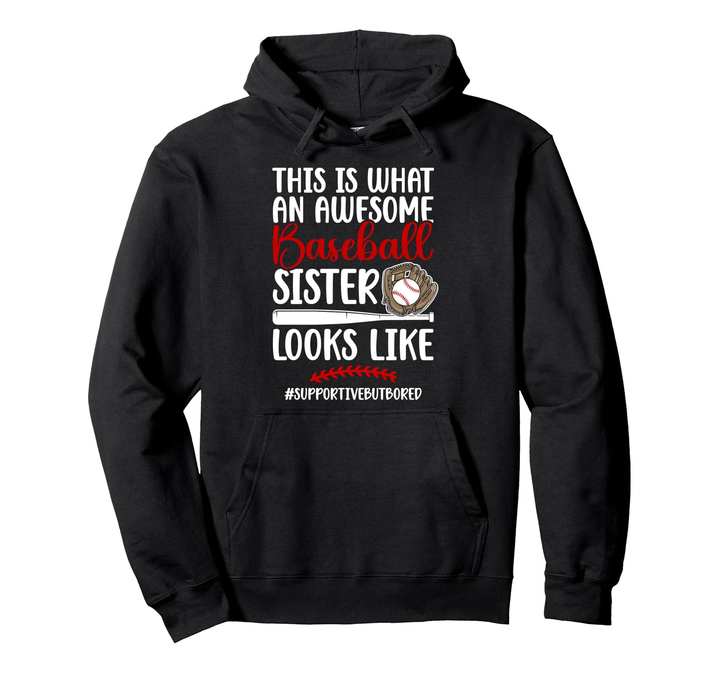 Awesome Baseball Sister Baseball Player Hoodie - Unique Graphic Men Women - T-Shirt, Sweatshirt, Hoodie