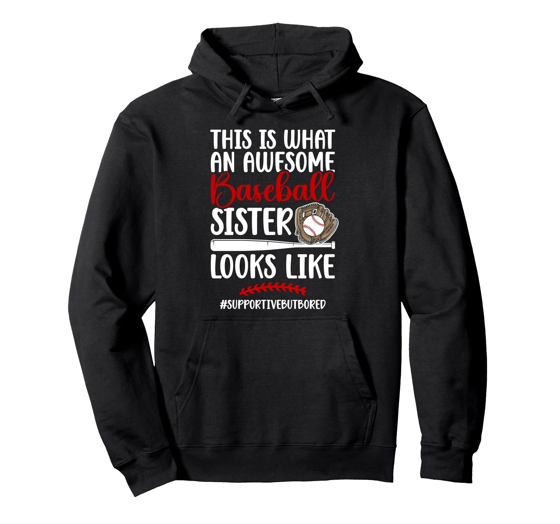 Awesome Baseball Sister Baseball Player Hoodie - Unique Graphic Men Women - T-Shirt, Sweatshirt, Hoodie