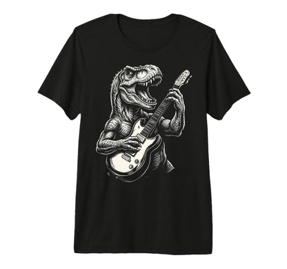 Funny T Rex Dino Playing Guitar T-Shirt - Aesthetic Graphic for Adults - T-Shirt, Sweatshirt, Hoodie
