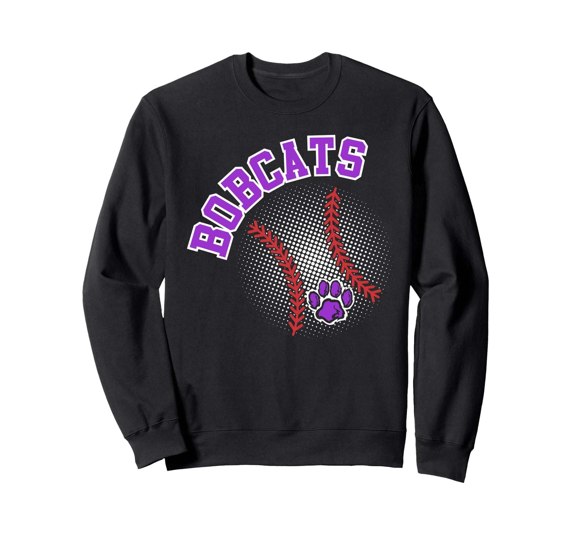 Bobcats Baseball Game Day Purple Sweatshirt - Casual Everyday Wear Unisex - T-Shirt, Sweatshirt, Hoodie