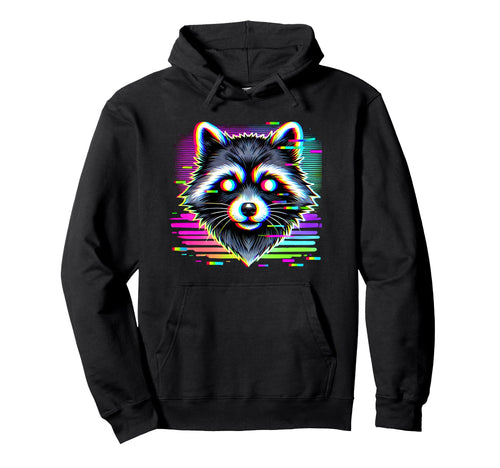 Raccoon Psychedelic Trippy Vaporwave Hoodie - Trendy Graphic for Adults - T-Shirt, Sweatshirt, Hoodie