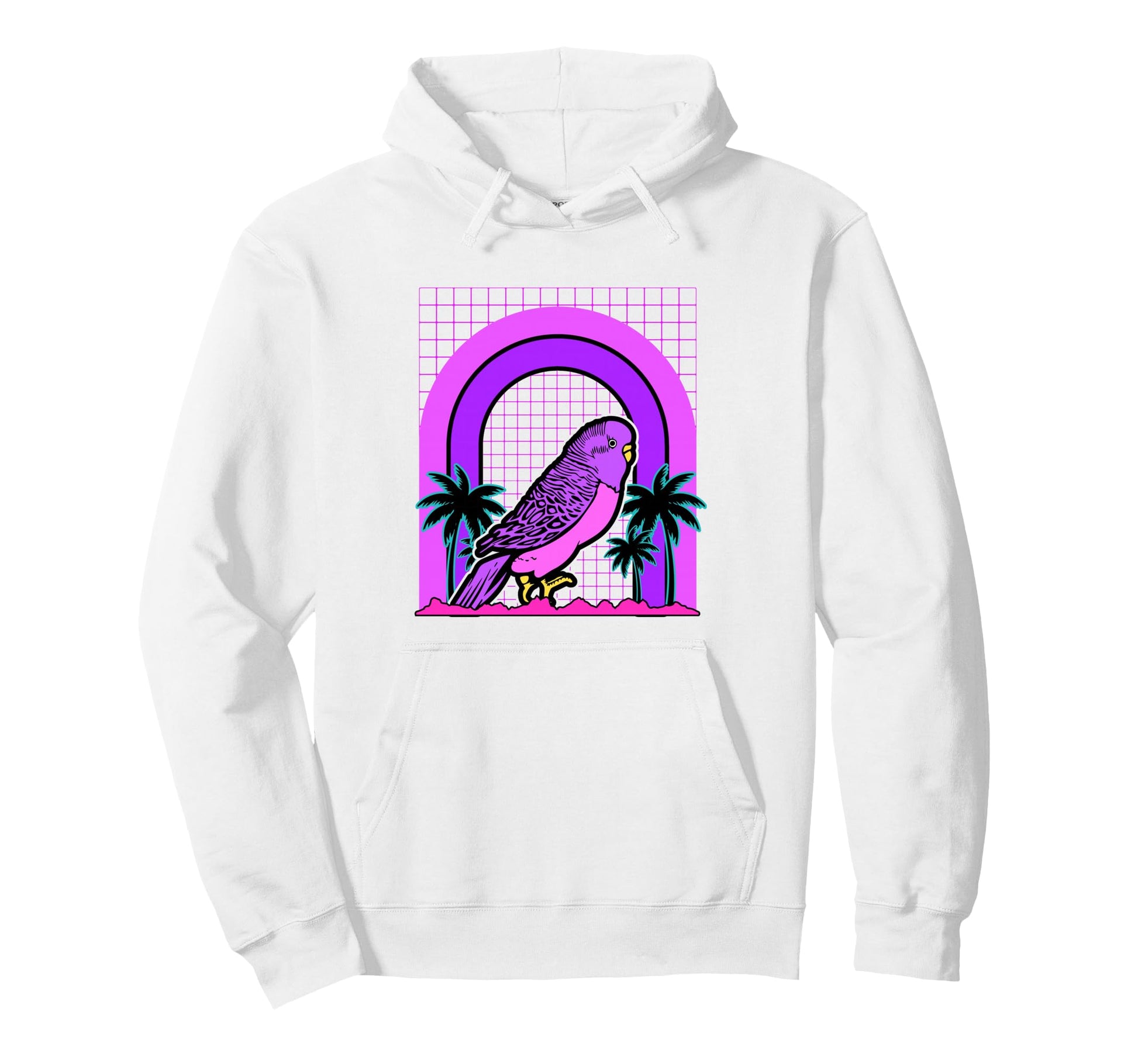 Aesthetic Vaporwave Outfits Bird Budgie Hoodie - Unique Graphic Men Women - T-Shirt, Sweatshirt, Hoodie