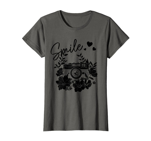 Photographer Smile Camera Flowers T-Shirt - Graphic Print Men Women - T-Shirt, Sweatshirt, Hoodie