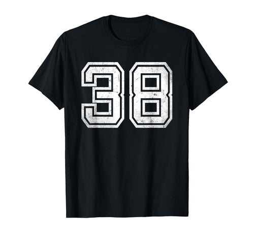 Number 38 Varsity Number T-Shirt - Novelty Apparel Men Women - T-Shirt, Sweatshirt, Hoodie
