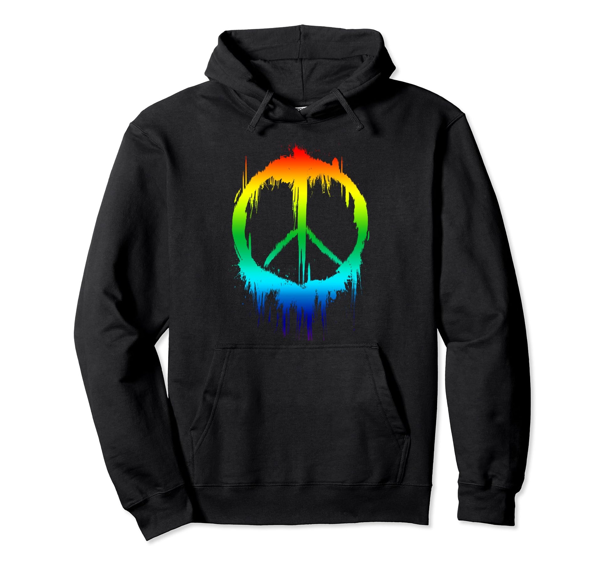 Peace Sign Peaceful 60S 70S Hippie Hoodie - Novelty Apparel for Adults - T-Shirt, Sweatshirt, Hoodie