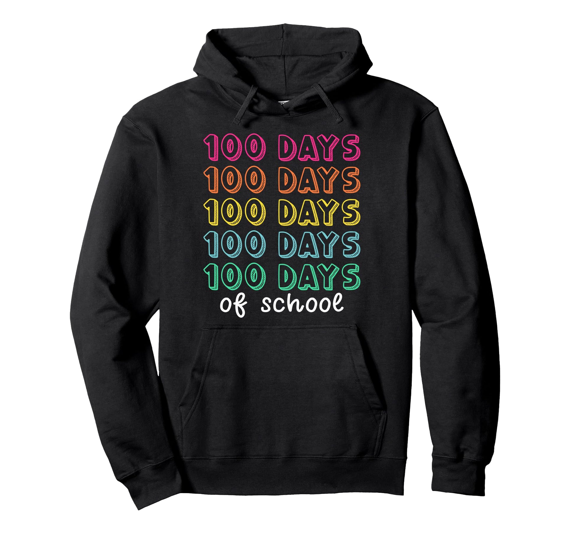 100 Days School Rainbow 100Th Day School Hoodie - Graphic Print Men Women - T-Shirt, Sweatshirt, Hoodie
