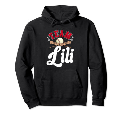 Team Lili Mothers Day Baseball Softball Hoodie - Unique Graphic Men Women - T-Shirt, Sweatshirt, Hoodie