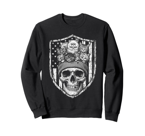 Skull Cat Skeleton Kitty Kitten Sweatshirt - Fun Novelty Design Unisex - T-Shirt, Sweatshirt, Hoodie