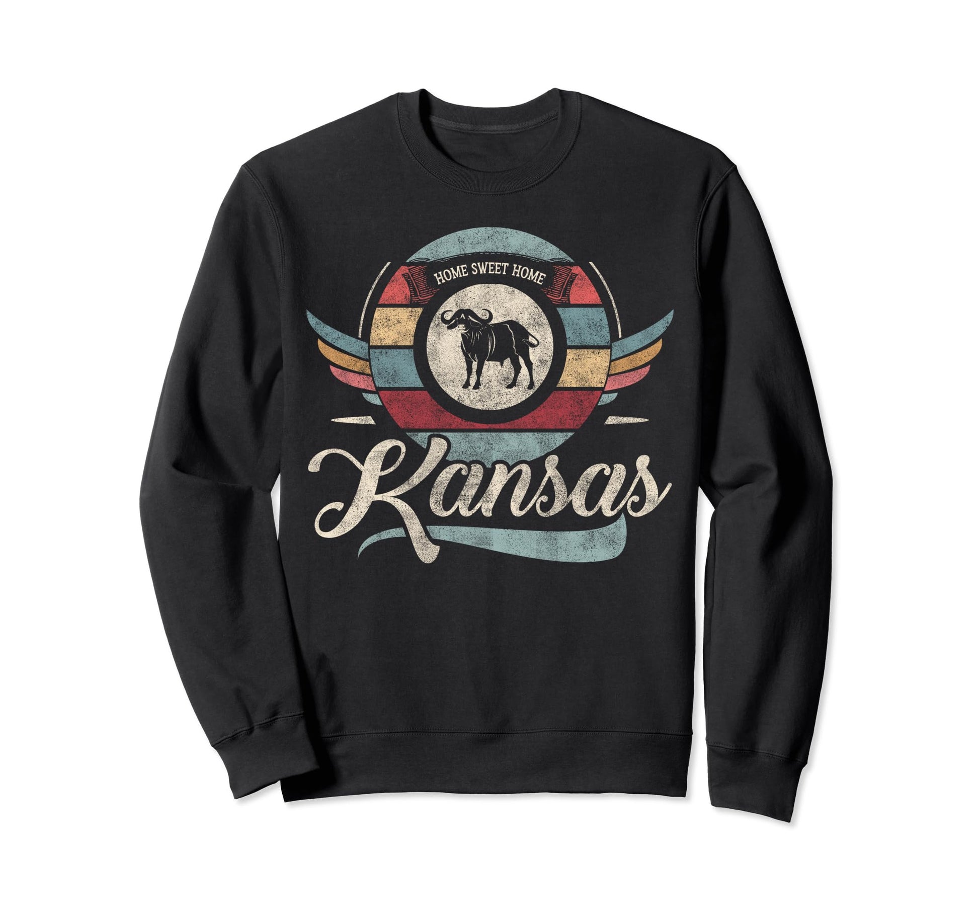 Kansas State Animal Buffalo Sweatshirt - Casual Everyday Wear for Adults - T-Shirt, Sweatshirt, Hoodie