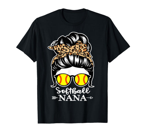 Softball Nana Messy Bun Hair Funny T-Shirt - Streetwear Style Men Women - T-Shirt, Sweatshirt, Hoodie