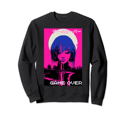Japanese Vaporwave Sad Anime Indie Sweatshirt - Minimalist Print Men Women - T-Shirt, Sweatshirt, Hoodie