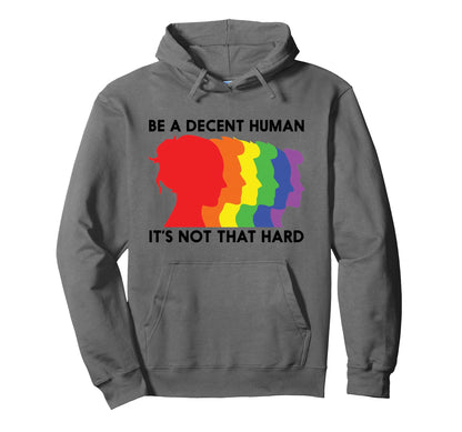 Lgbt Rainbow Be Decent Human Its Hoodie - Casual Everyday Wear for Adults - T-Shirt, Sweatshirt, Hoodie