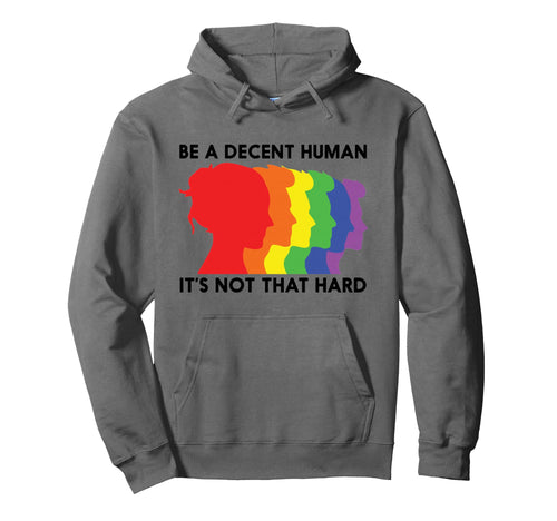 Lgbt Rainbow Be Decent Human Its Hoodie - Casual Everyday Wear for Adults - T-Shirt, Sweatshirt, Hoodie