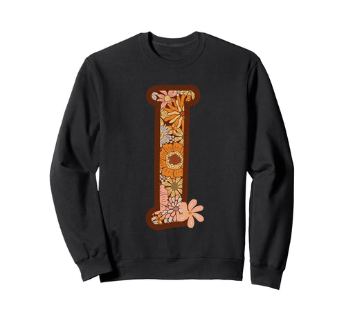 Floral Letter I Boho Botanical Sweatshirt - Graphic Print for Adults - T-Shirt, Sweatshirt, Hoodie