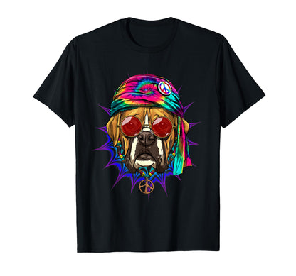 Tie Dye Hippie Boxer Hippiness Peace T-Shirt - Custom Art Print Men Women - T-Shirt, Sweatshirt, Hoodie
