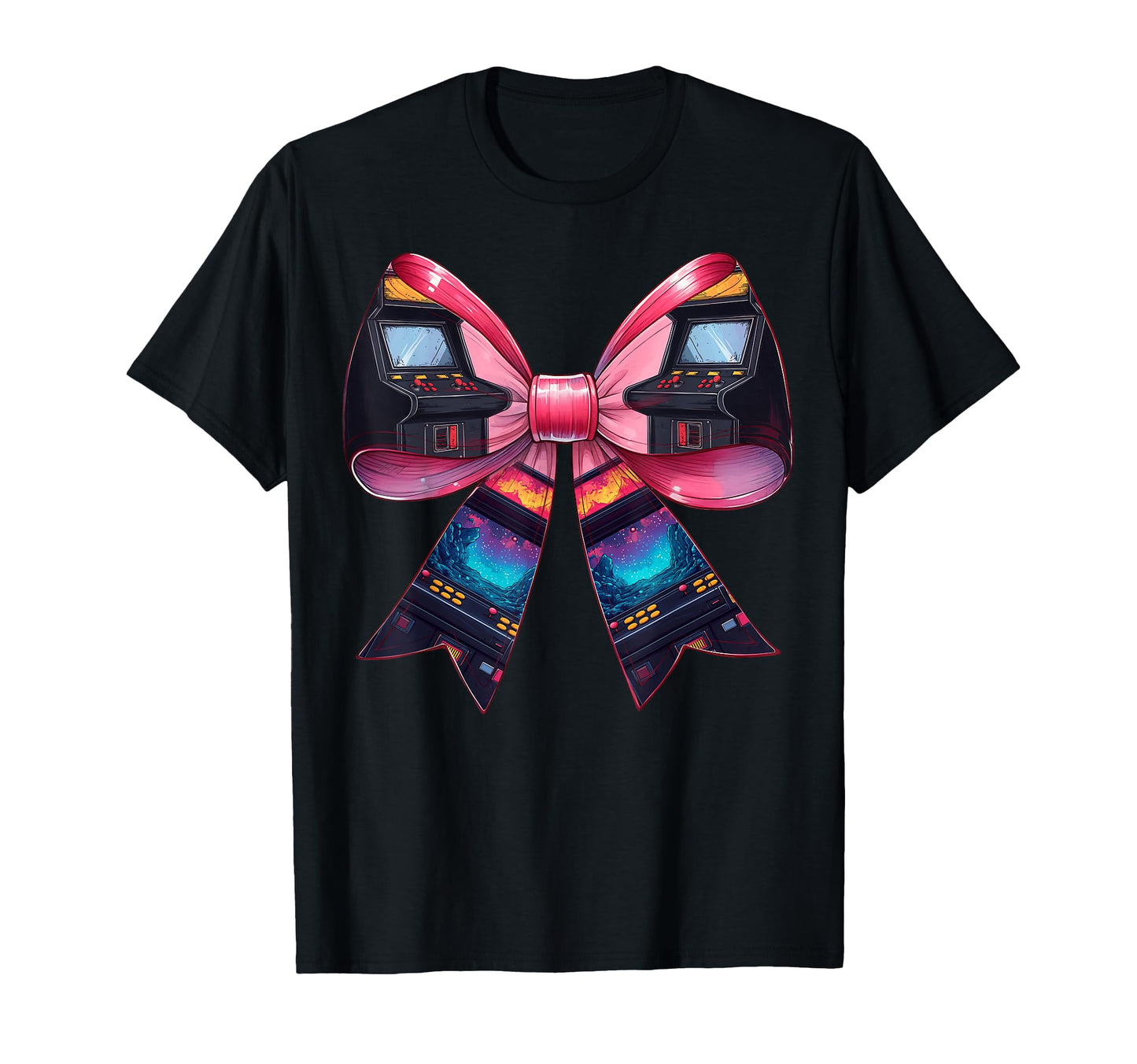 Coquette Bow Arcade Gaming Gamer T-Shirt - Aesthetic Graphic Men Women - T-Shirt, Sweatshirt, Hoodie