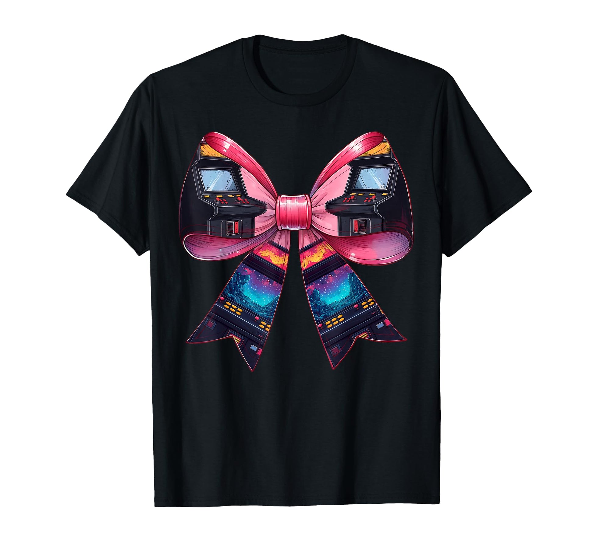 Coquette Bow Arcade Gaming Gamer T-Shirt - Aesthetic Graphic Men Women - T-Shirt, Sweatshirt, Hoodie