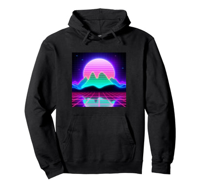 Futuristic Vaporwave 80S 90S Hoodie - Minimalist Print for Adults - T-Shirt, Sweatshirt, Hoodie