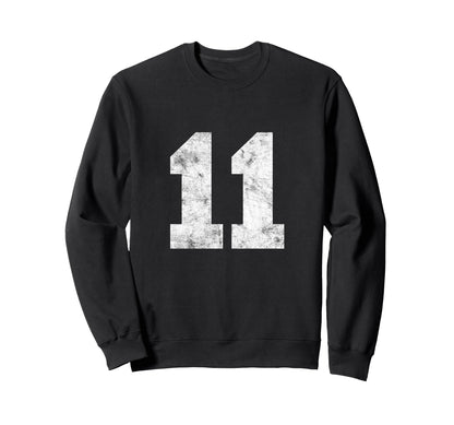 Lucky Number 11 Birthday Sports Sweatshirt - Streetwear Style Men Women - T-Shirt, Sweatshirt, Hoodie