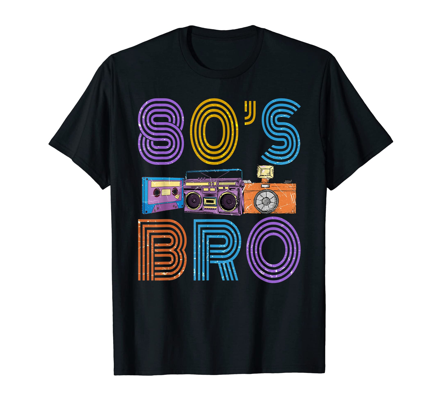 80S Bro Mixtape Cassette Player Camera T-Shirt - Trendy Graphic for Adults - T-Shirt, Sweatshirt, Hoodie