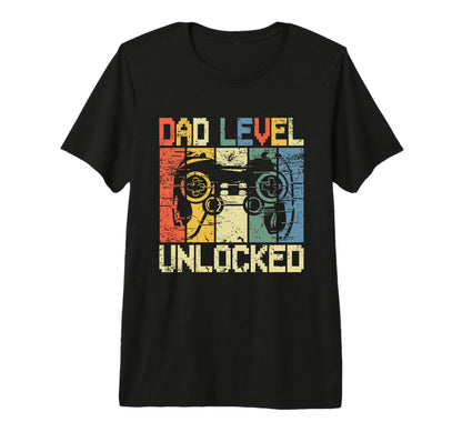 Dad Level Unlocked Gaming Controller T-Shirt - Novelty Apparel Unisex - T-Shirt, Sweatshirt, Hoodie
