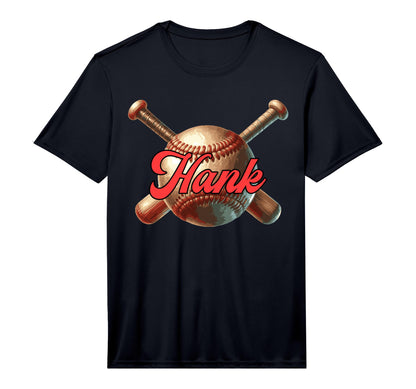 Hank Baseball Custom Name T-Shirt - Casual Everyday Wear Men Women - T-Shirt, Sweatshirt, Hoodie