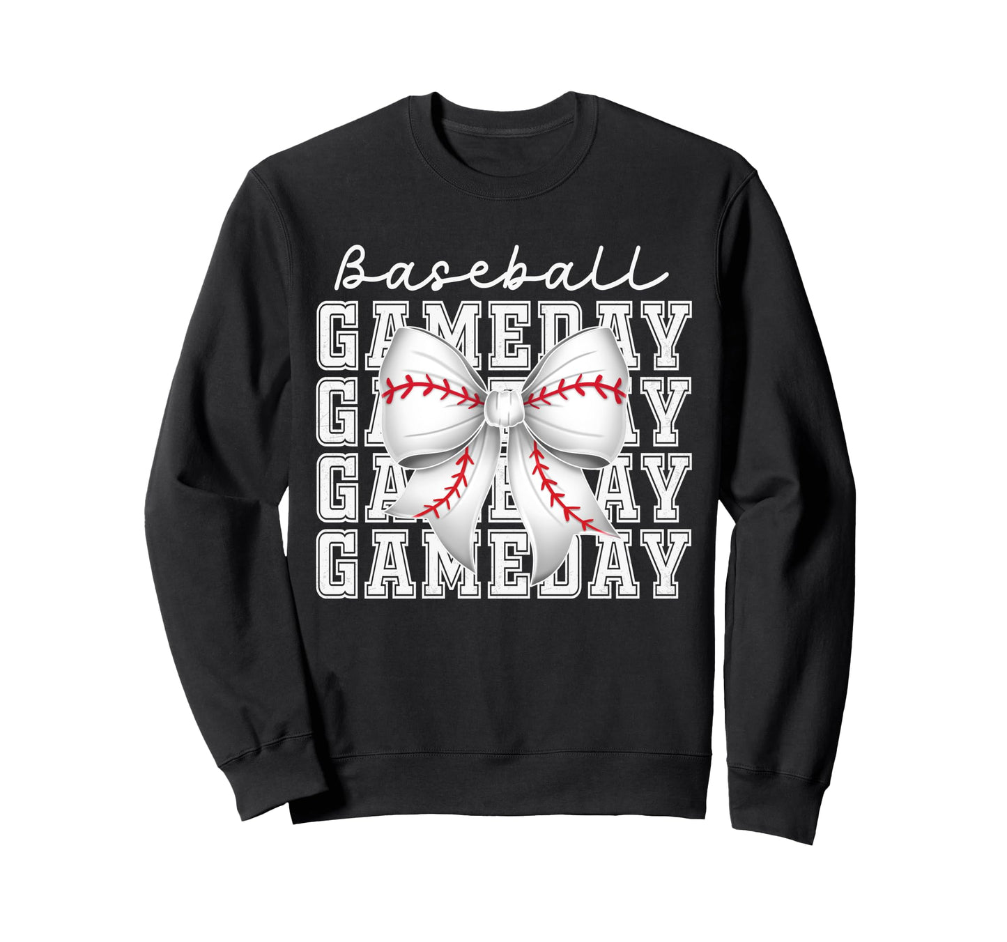 Baseball Game Day Mom Coquette Bow Sweatshirt - Aesthetic Graphic Unisex - T-Shirt, Sweatshirt, Hoodie