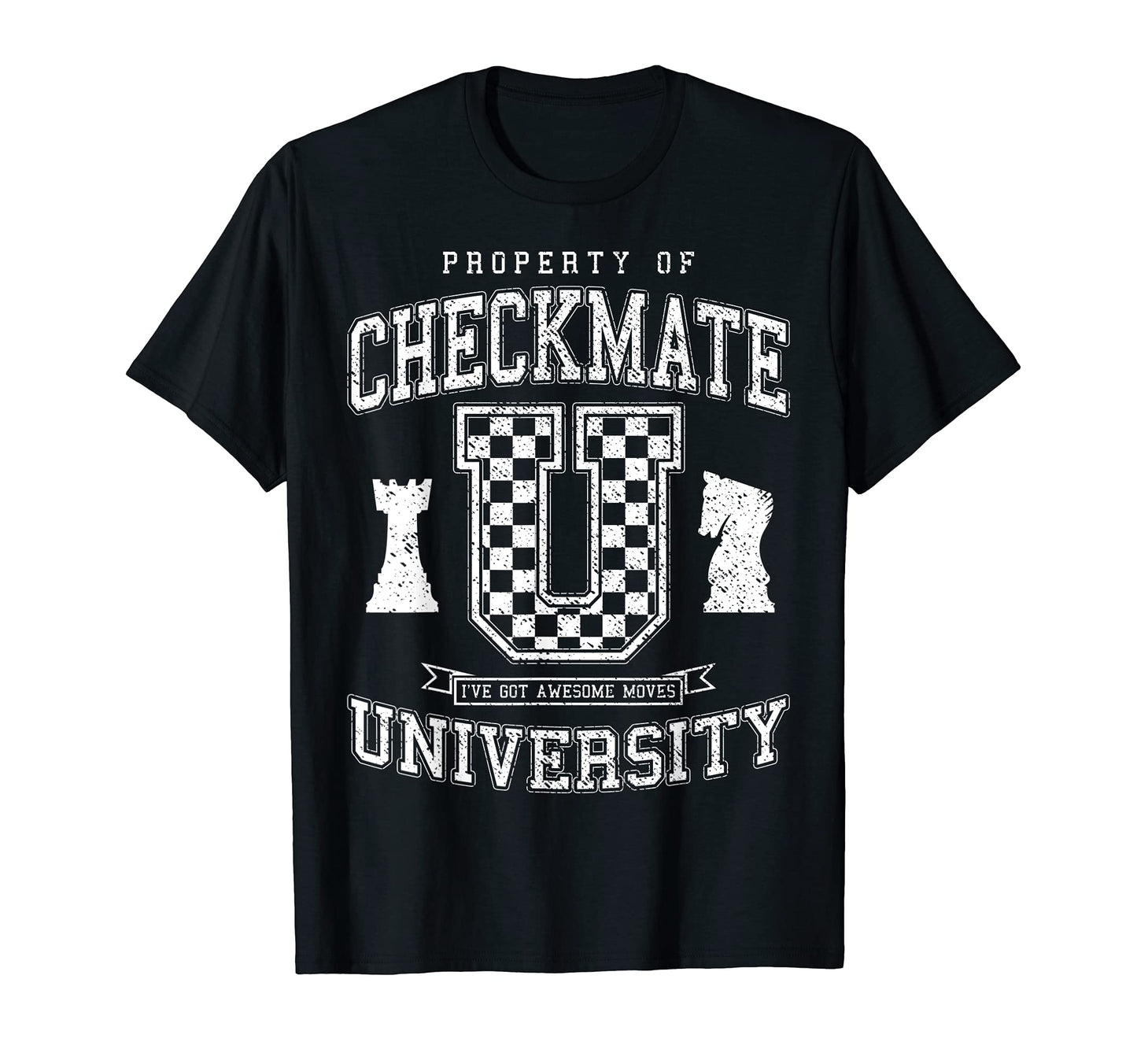 Checkmate University College Varsity T-Shirt - Aesthetic Graphic Men Women - T-Shirt, Sweatshirt, Hoodie