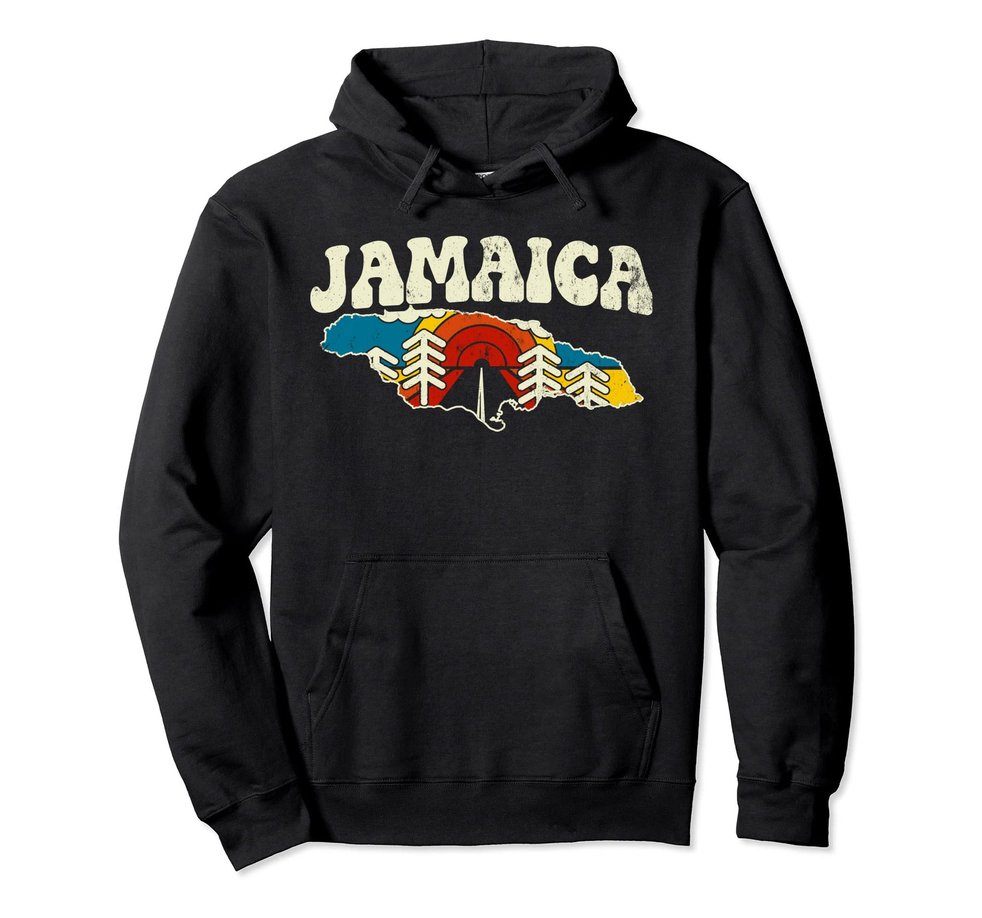 Jamaica Jamaican Country Rainbow 70S Hoodie - Minimalist Print Men Women - T-Shirt, Sweatshirt, Hoodie